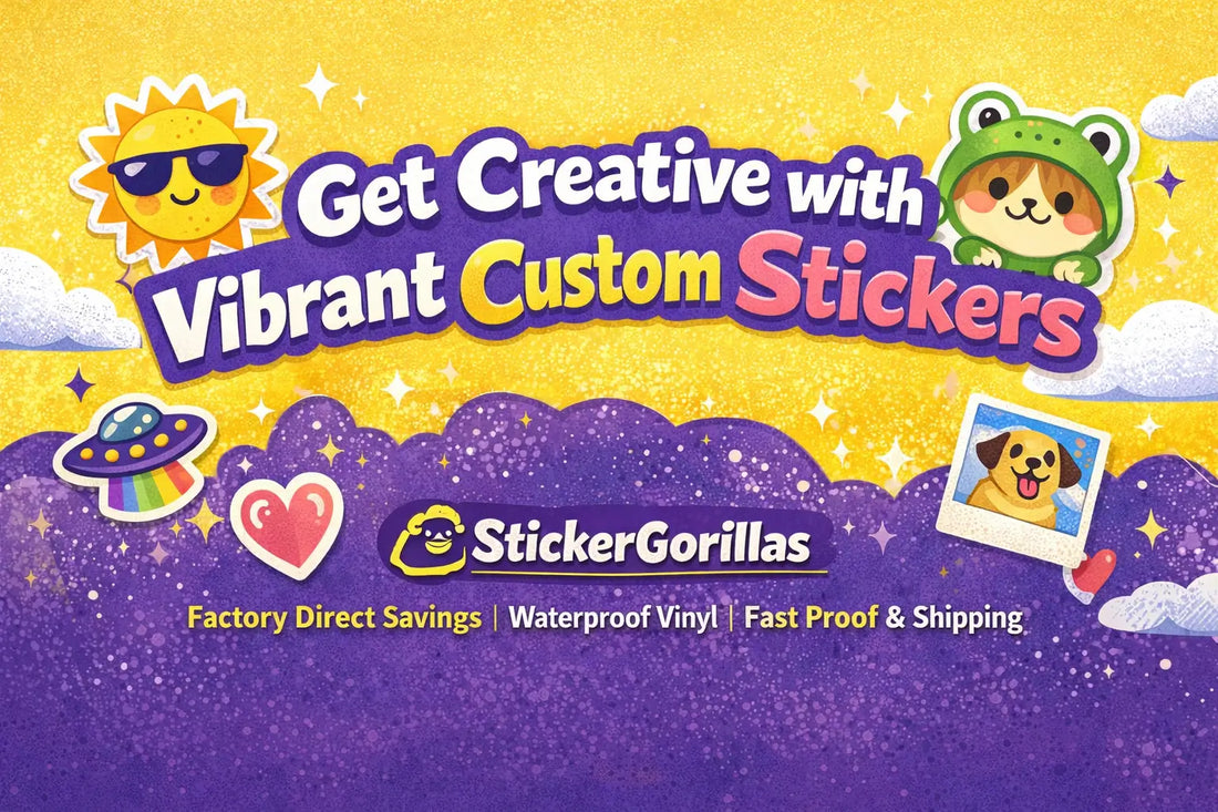 Sticker ideas hero image: vibrant circle stickers and photo stickers with colorful sticker design ideas (factory-direct custom stickers)