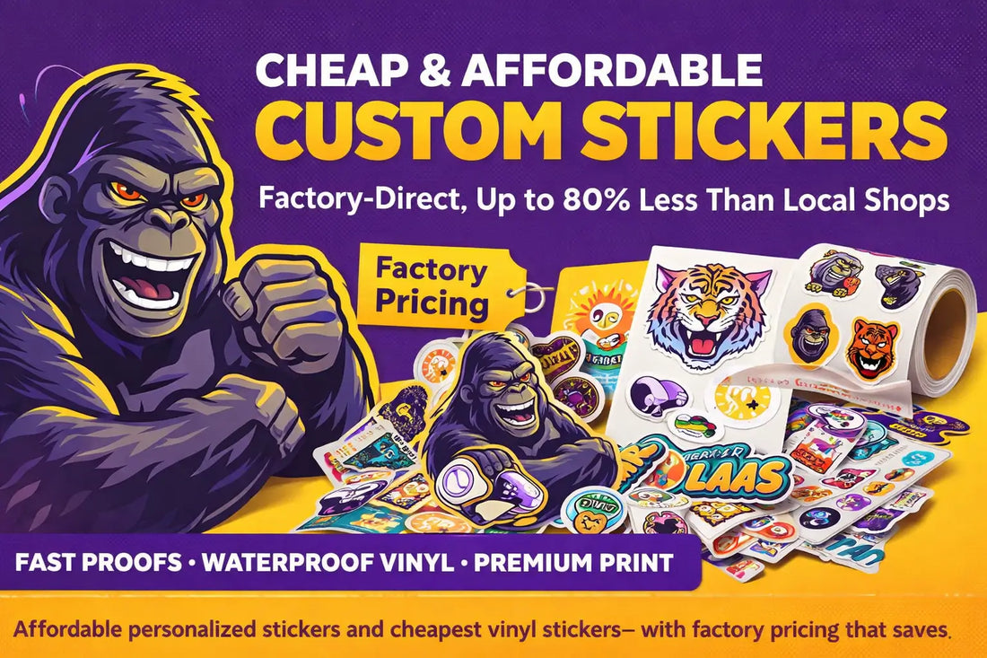 Factory-direct cheap personalized stickers and affordable custom stickers for small business — StickerGorillas