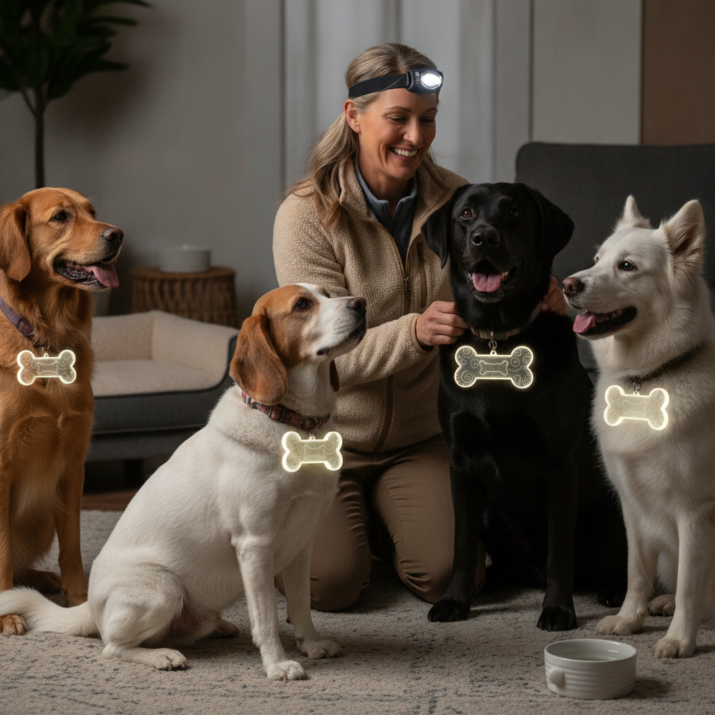 How Dog Walkers Solve Night ID with 3" Glow-in-Dark Acrylic | StickerGorillas Factory Direct