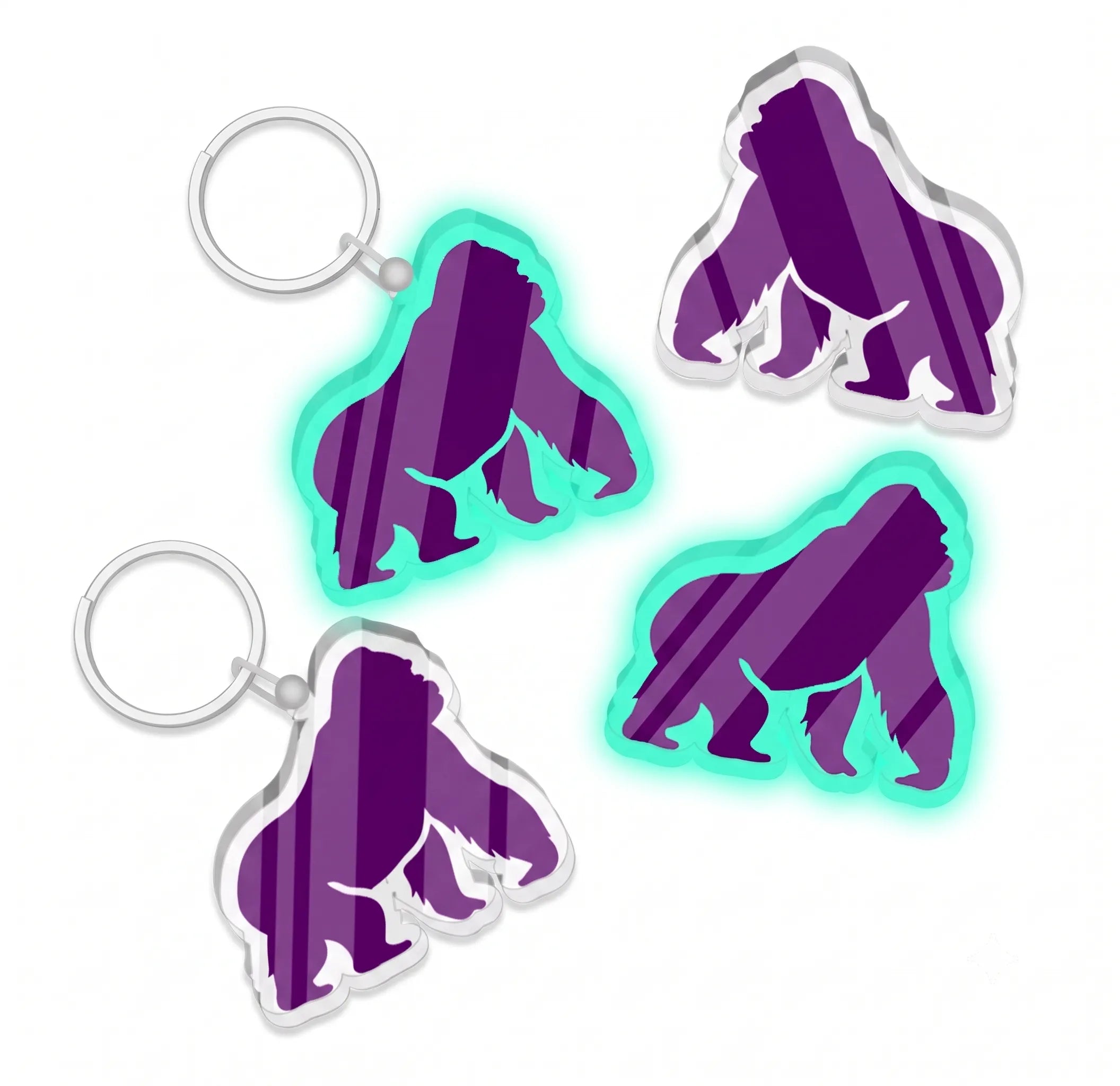 Custom 2 inch glow-in-the-dark acrylic pin and keychain – die-cut, full-color UV print | StickerGorillas