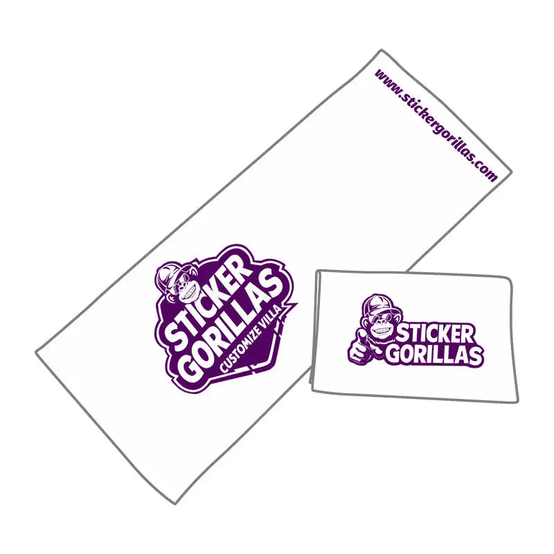 Custom printed performance towels for sports teams, schools, and brands – full-bleed logo print, low 5-piece minimum | StickerGorillas