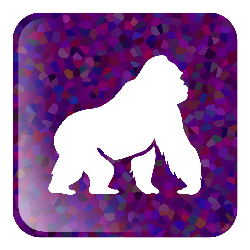 Custom square special effect button pins – front view showing holographic finish
