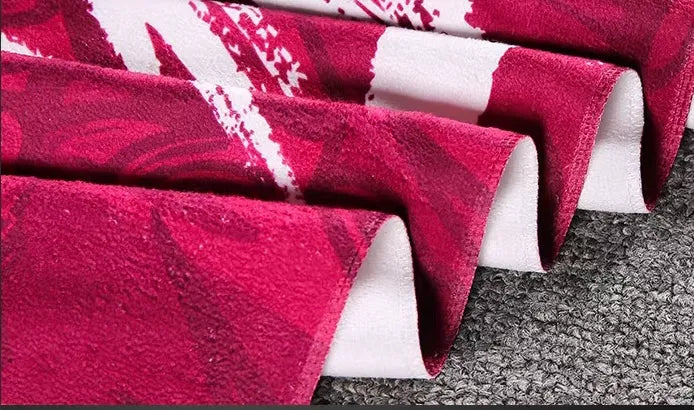 Close-up of custom printed towel fabric – soft, absorbent, and durable material for sports teams and branded merchandise | StickerGorillas