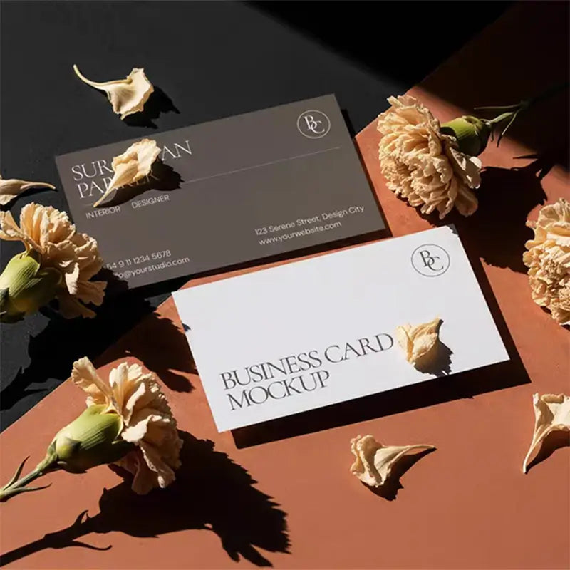 Professional square corner business card.